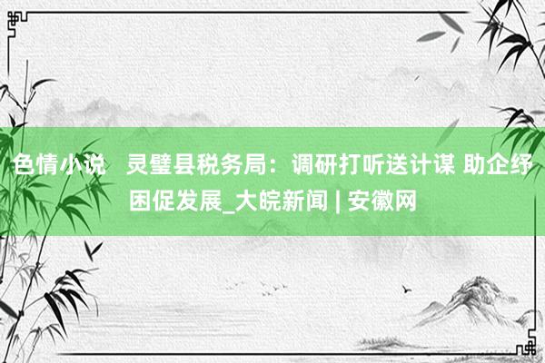 色情小说   灵璧县税务局：调研打听送计谋 助企纾困促发展_大皖新闻 | 安徽网