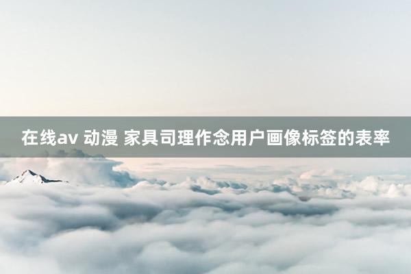 在线av 动漫 家具司理作念用户画像标签的表率