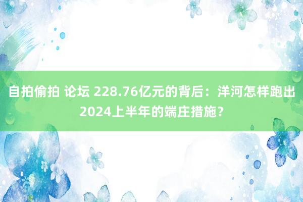 自拍偷拍 论坛 228.76亿元的背后：洋河怎样跑出2024上半年的端庄措施？